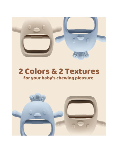 2 Juguetes de Dentición Silicona Grado Alimenticio Bebés