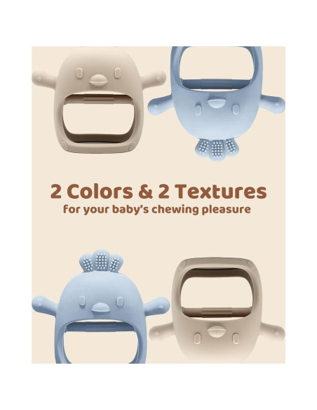 2 Juguetes de Dentición Silicona Grado Alimenticio Bebés