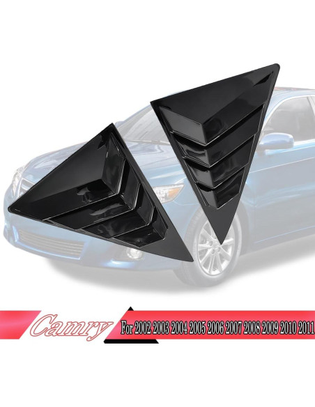 Persianas de Ventana MUXEE para Toyota Camry 2006-2011 - ABS Negro Brillante