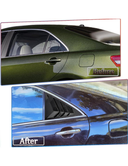 Persianas de Ventana MUXEE para Toyota Camry 2006-2011 - ABS Negro Brillante