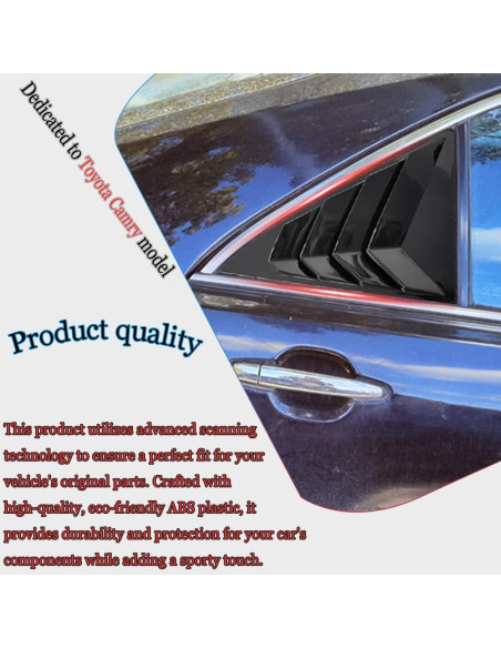 Persianas de Ventana MUXEE para Toyota Camry 2006-2011 - ABS Negro Brillante