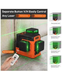 Nivel láser 12 líneas Takamine GK12DS verde auto nivelante 2