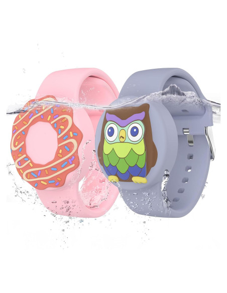 Pulseras de Silicona Impermeables para AirTag - 2 Piezas