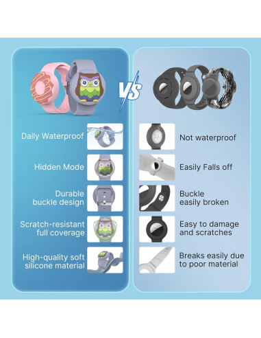 Pulseras de Silicona Impermeables para AirTag - 2 Piezas