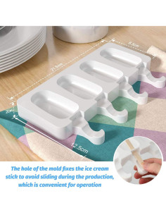 Moldes para Paletas AITUOSI de Silicona, 2 Paquetes con 8 Cavidades 2