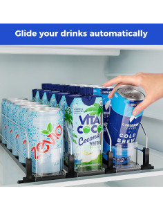 Organizador de Bebidas Puricon para Refrigerador 3 Filas Negro 2