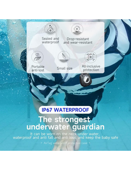 Funda Protectora Impermeable TPU para AirTag GKKBUFF - Negro