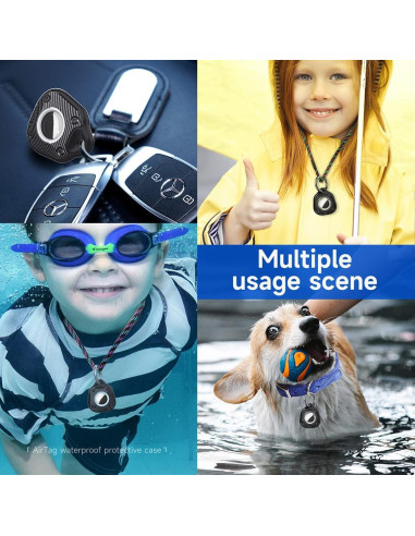 Funda Protectora Impermeable TPU para AirTag GKKBUFF - Negro