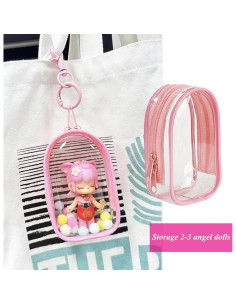 Bolsa de exhibición PVC Rosa Bebé para muñecas mini Yushen 2