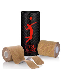 Cinta de Kinesiología FlexU - 40 Tiras Pre-Cortadas Beige