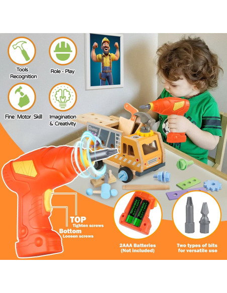 Conjunto de Herramientas de Madera Aliex 38 Piezas para Niños