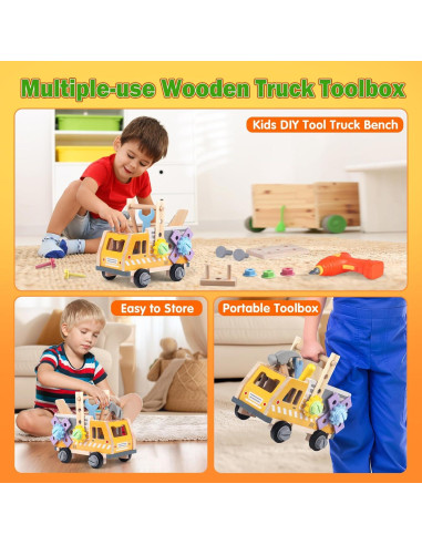 Conjunto de Herramientas de Madera Aliex 38 Piezas para Niños