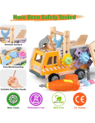 Conjunto de Herramientas de Madera Aliex 38 Piezas para Niños