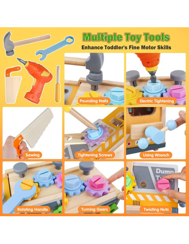 Conjunto de Herramientas de Madera Aliex 38 Piezas para Niños