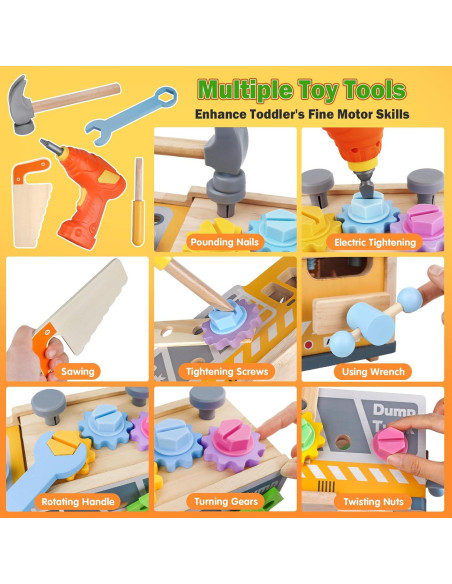 Conjunto de Herramientas de Madera Aliex 38 Piezas para Niños