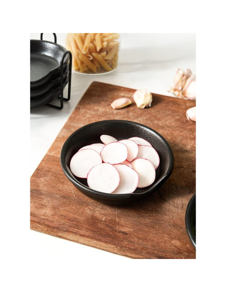 Soporte de Cuchara de Cerámica LE TAUCI Negro 12.2 cm Set de 4