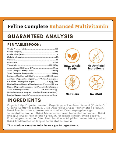 Suplemento Probiotico para Gatos Wholistic 113.4 g Calabaza Orgánica