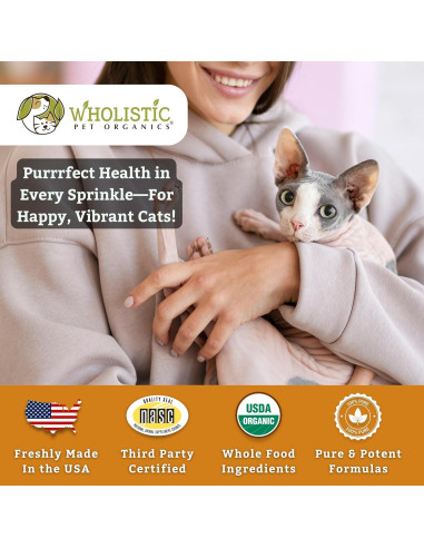 Suplemento Probiotico para Gatos Wholistic 113.4 g Calabaza Orgánica