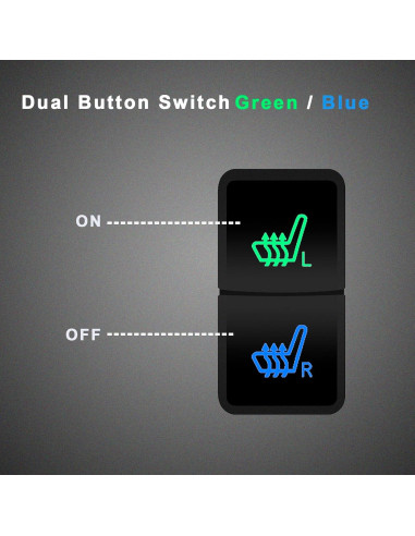 Interruptor dual 12V 3A BACAUTOPARTS para Toyota Prado Hilux