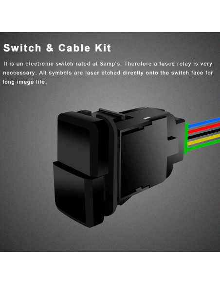 Interruptor dual 12V 3A BACAUTOPARTS para Toyota Prado Hilux