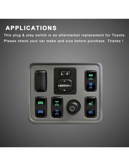 Interruptor dual 12V 3A BACAUTOPARTS para Toyota Prado Hilux