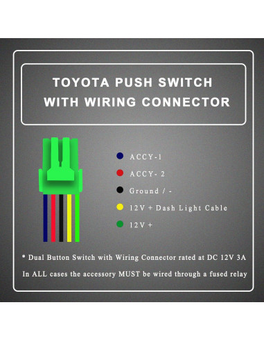 Interruptor dual 12V 3A BACAUTOPARTS para Toyota Prado Hilux