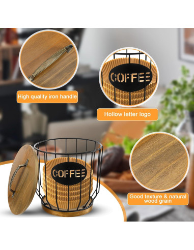 Soporte para Filtros de Café Yuanan con Tapa de Madera 16.5x18 cm