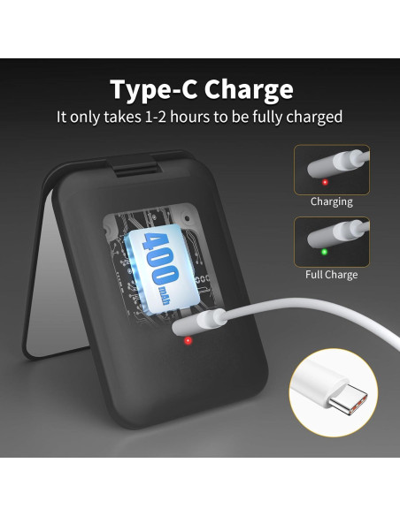 Espejo de bolsillo Kintion MR-L1039C recargable 1X/3X LED