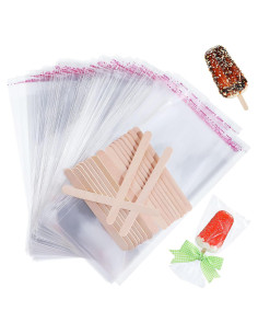 Juego de 300 Palitos de Helado y Bolsas Autoadhesivas Patelai