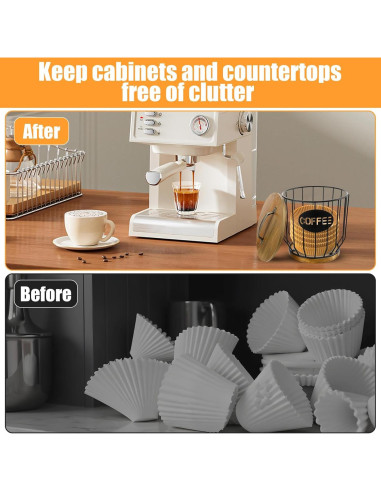 Soporte para Filtros de Café Yuanan con Tapa de Madera 16.5x18 cm