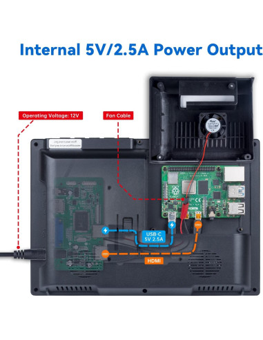 Monitor Portátil SunFounder 10.1" para Raspberry Pi 1280x800