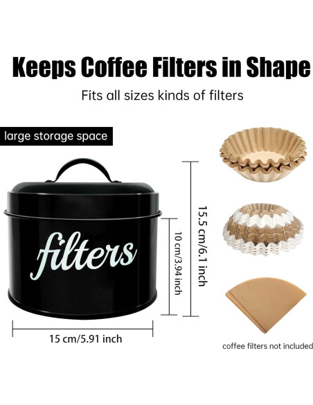 Soporte para Filtros de Café Blanco ANYI 15cm con Tapa