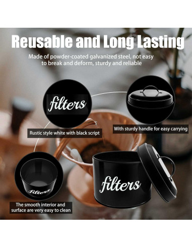 Soporte para Filtros de Café Blanco ANYI 15cm con Tapa