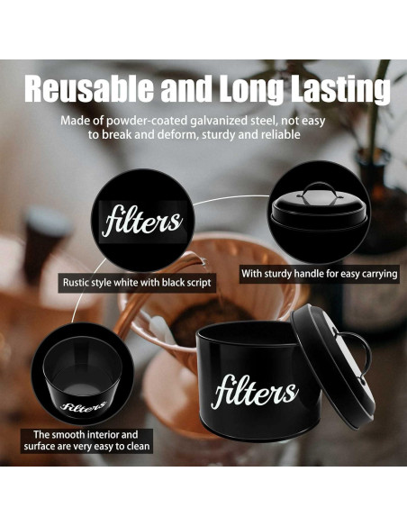 Soporte para Filtros de Café Blanco ANYI 15cm con Tapa