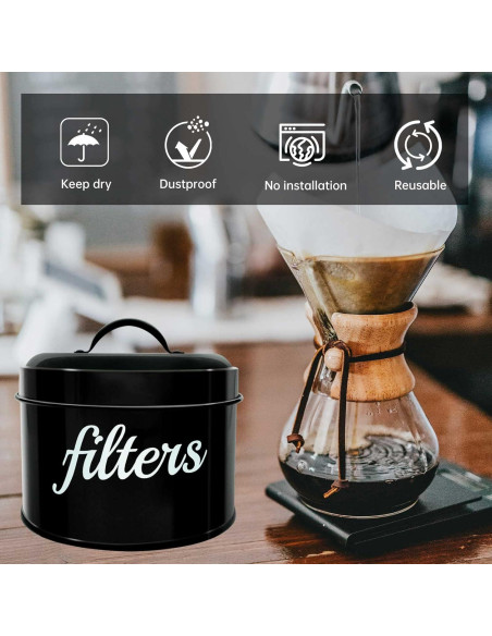 Soporte para Filtros de Café Blanco ANYI 15cm con Tapa