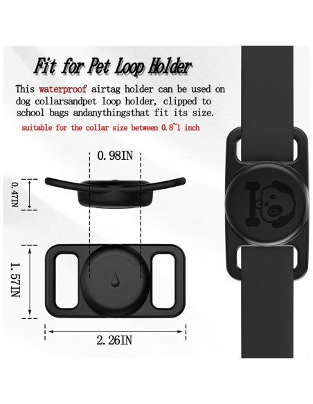 Soporte de Collar para Perro Rzttwl Impermeable para AirTag
