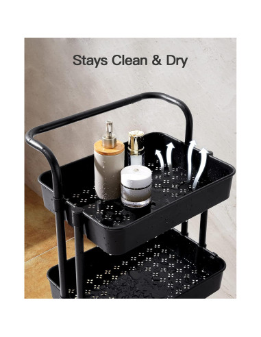 Carro Rodante Pipishell de 3 Niveles con Ruedas y Ganchos