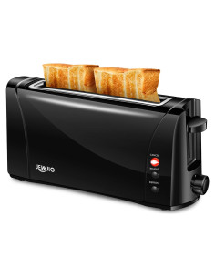 Tostadora Retro Moderna JEWJIO 2 Rebanadas 1000W Negra