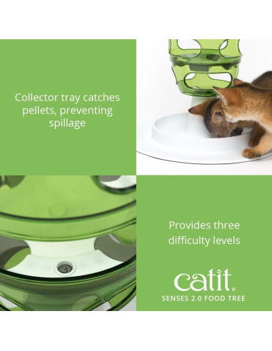Alimentador Lento Catit Senses 2.0 Verde - Árbol de Comida para Gatos