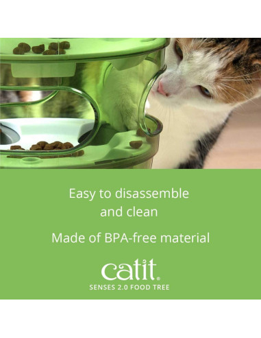 Alimentador Lento Catit Senses 2.0 Verde - Árbol de Comida para Gatos