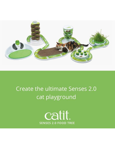 Alimentador Lento Catit Senses 2.0 Verde - Árbol de Comida para Gatos