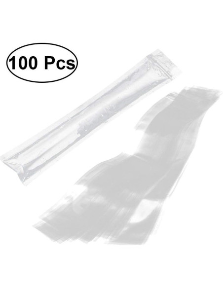 100 Bolsas para Paletas JIELUO Sin BPA con Embudo 5x28cm