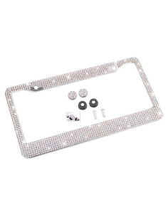 Marco de Placa de Licencia YALOK Brillante con Rhinestones