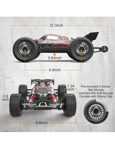 Coche RC Jetwood JC16EP 1:16 Sin Escobillas 42 km/h Offroad