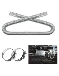 Tubo de Escape Flexible QKYS 100CM Acero Inoxidable para Calefactor Diésel