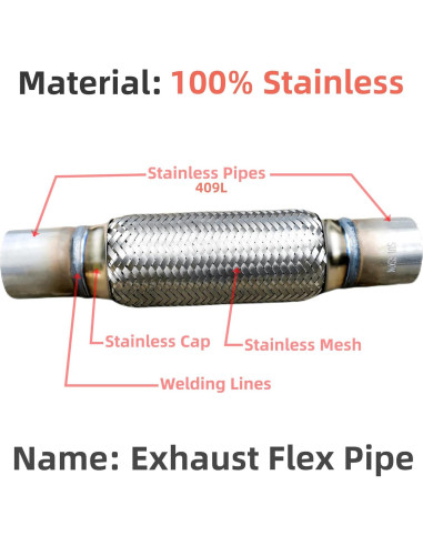 Tubo Flexible de Escape Suisson 15.24cm 100% Acero Inoxidable