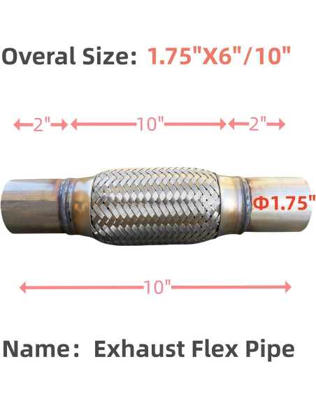 Tubo Flexible de Escape Suisson 15.24cm 100% Acero Inoxidable