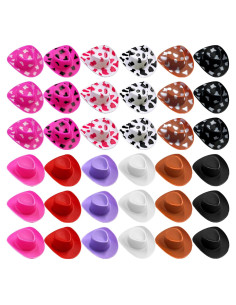 36 Sombreros Mini Vaqueros de Plástico para Decoración