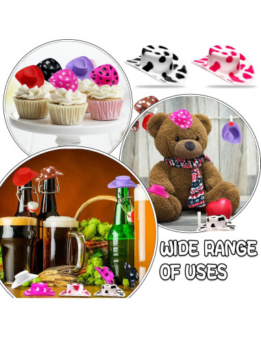 36 Sombreros Mini Vaqueros de Plástico para Decoración