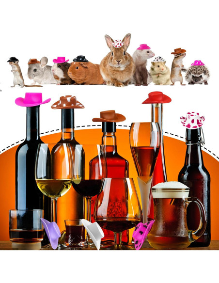 36 Sombreros Mini Vaqueros de Plástico para Decoración